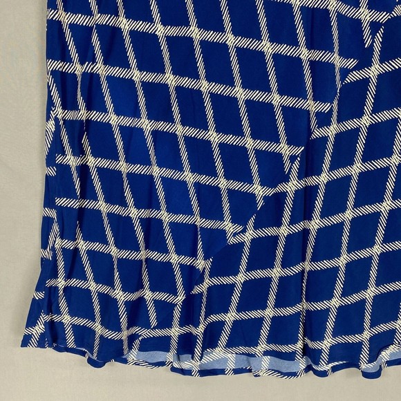 Ava & Viv Skirt Womens Plus 2x Blue Satin Midi A Line Elastic Waist Lightweight - Picture 5 of 11